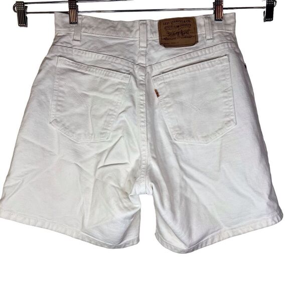 Levis Womens Cut Off White Denim Size 12 High Waist Jean Shorts Beach Summer - Picture 3 of 8